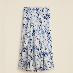 J. Crew Gwyneth Blue Floral Midi Skirt
